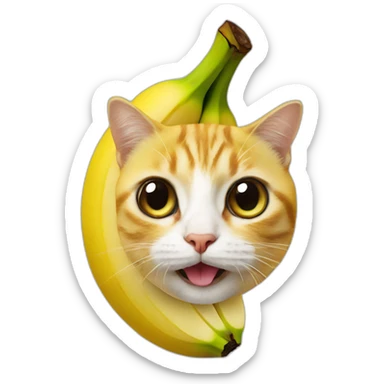 banana with a cat face at the end sticker