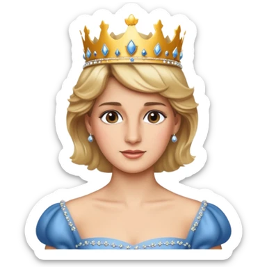 content face, Princess Diana with crown sticker