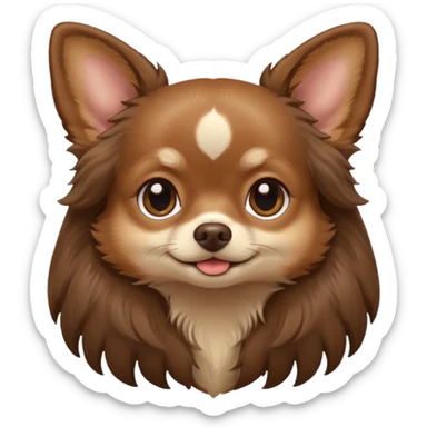 Dark Brown chihuahua long hair sticker