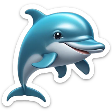 A humanoid dolphin with a cap  sticker