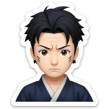 Tanjiro with scar on head from demon slayer sticker