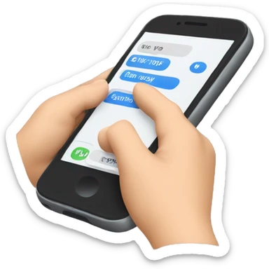 Hand texting with smartphone  sticker