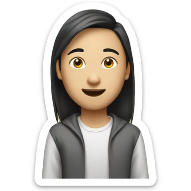 Asian student sticker