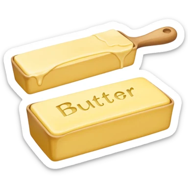 Create an image with butter and text that says butter  sticker