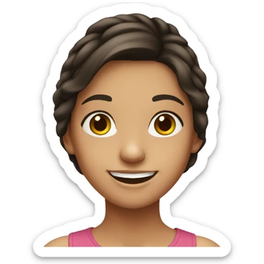 Young brunette girl smiling sticker