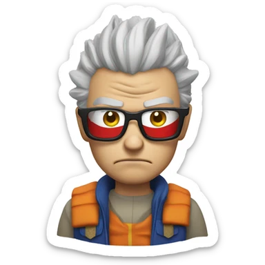 Angry man with dragonball scouter sticker