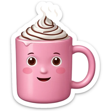 Cioccolata calda rosa aesthetic sticker