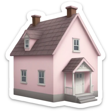 simple pale pink house sticker