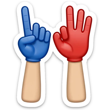 sports foam finger american football blue (#00A3E0) and red (#F9423A) sticker