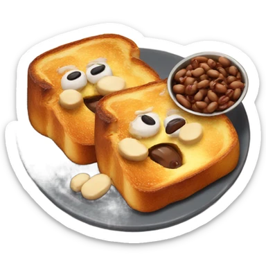 French toast with beans on the side sticker