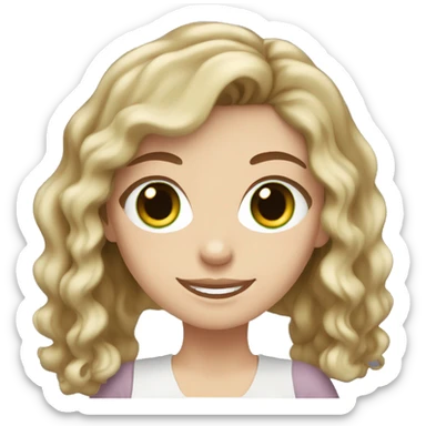 white girl with brown wavy hair and green eyes cooking  sticker