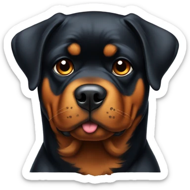 Rottweiler sitting down and pouting  sticker