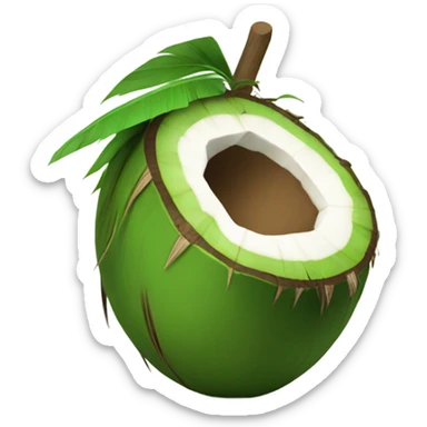   Whole green coconut drinkable sticker