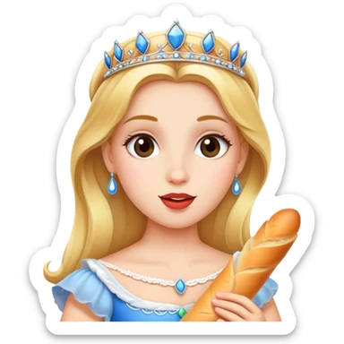 Princess eating a baguette  sticker