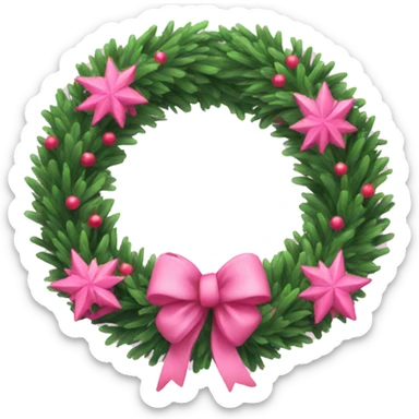 Pink Christmas wreath  sticker