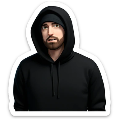 bearded boy in black hoodie sticker