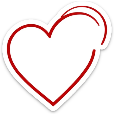 Sketch style heart sticker