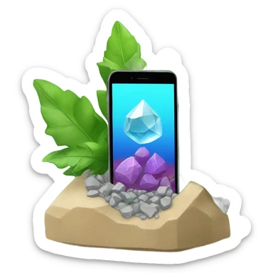 Mineral with plant and water makes a smartphone sticker