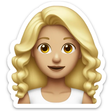 Blonde hair girl with Santa hat  sticker