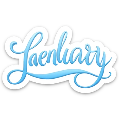 Light Blue “ hello January “ word in cursive sticker