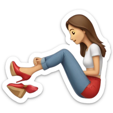 mujer enamorada de sus zapatos sticker