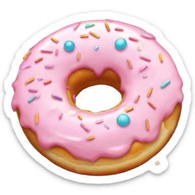 Pastel Pink Donut "A pastel pink donut with glowing frosting, shimmering sprinkles, and a magical light aur- urrounding it." sticker