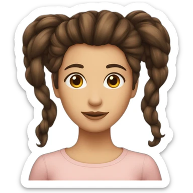 Fille brune avec des tresses sticker