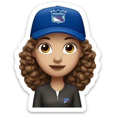 Brown hair Girl New York Rangers cap sticker