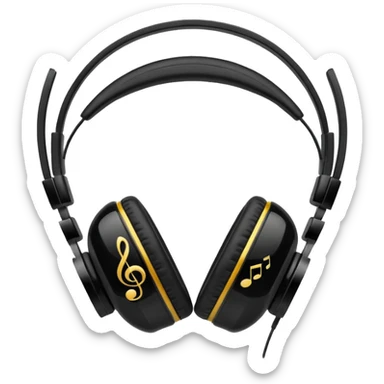 Headphones with music sticker