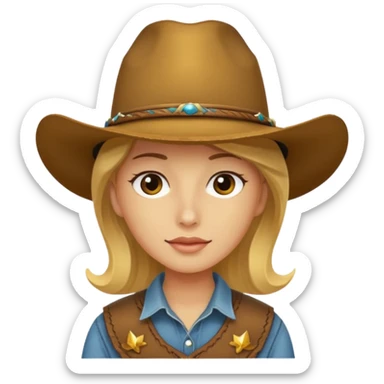 Golden with a western hat sticker