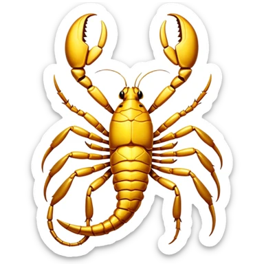 The scorpion is golden in color sticker