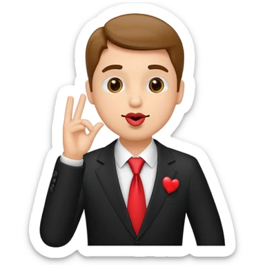 man in suite blowing a kiss. sticker