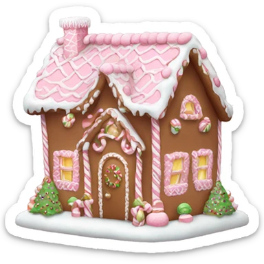 light pink gingerbread house luxury sticker