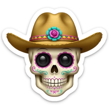 Quiero una calavera con su sombrero sticker