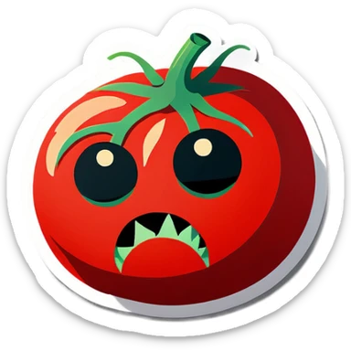 Extremely sad tomato corpse sticker