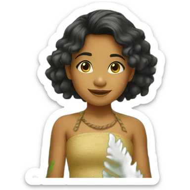 little tahitian girl sticker