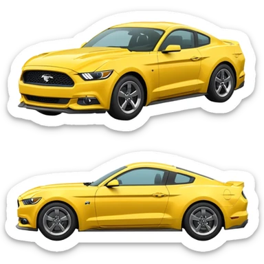 Create a ford mustang 309 emoji in yellow colour  sticker