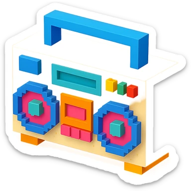 light beige boombox sticker