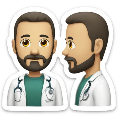 Bald tan doctor crown black beard sticker