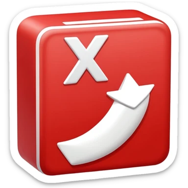 mach mir ein rotes viereck mit einem weißen x drinnen sticker