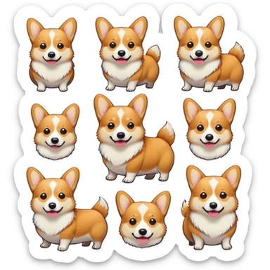 create me a sticker pack with corgi sticker