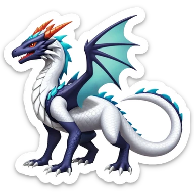 Shiny Dark Nargacuga-Reshiram-Salandit-Noivern-Hybrid (Full body) sticker