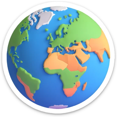 detailed 3D Earth planet sticker