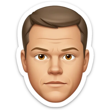 photorealistic Matt Damon character avatar sticker