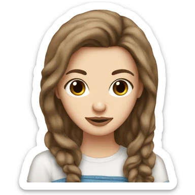 White girl brown hair iced coffee sticker