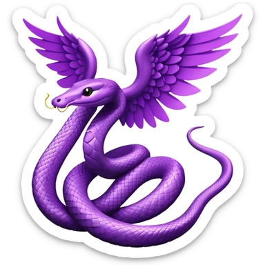 snake with wings in pu sticker