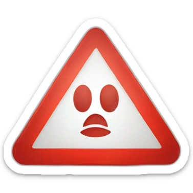 warning icon triangle red sticker