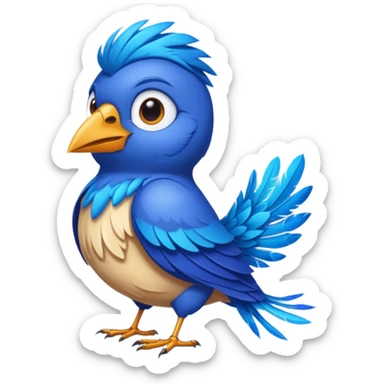 blue bird with shirt sticker
