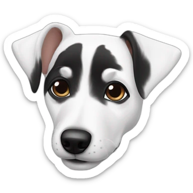 White jack russel with black ears sticker