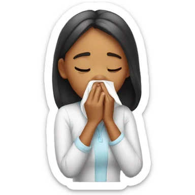 Girl sneezing sticker